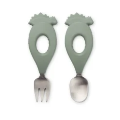 Stanley Baby Cutlery in Dino / Faune Green by Liewood