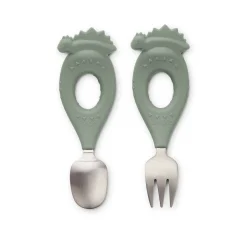 Stanley Baby Cutlery in Dino / Faune Green by Liewood
