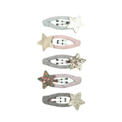 Stellina Mini Clic Clac Hair Clips in Greys / Pinks by Mimi & Lula