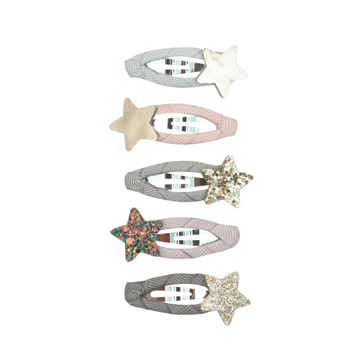 Stellina Mini Clic Clac Hair Clips in Greys / Pinks by Mimi & Lula