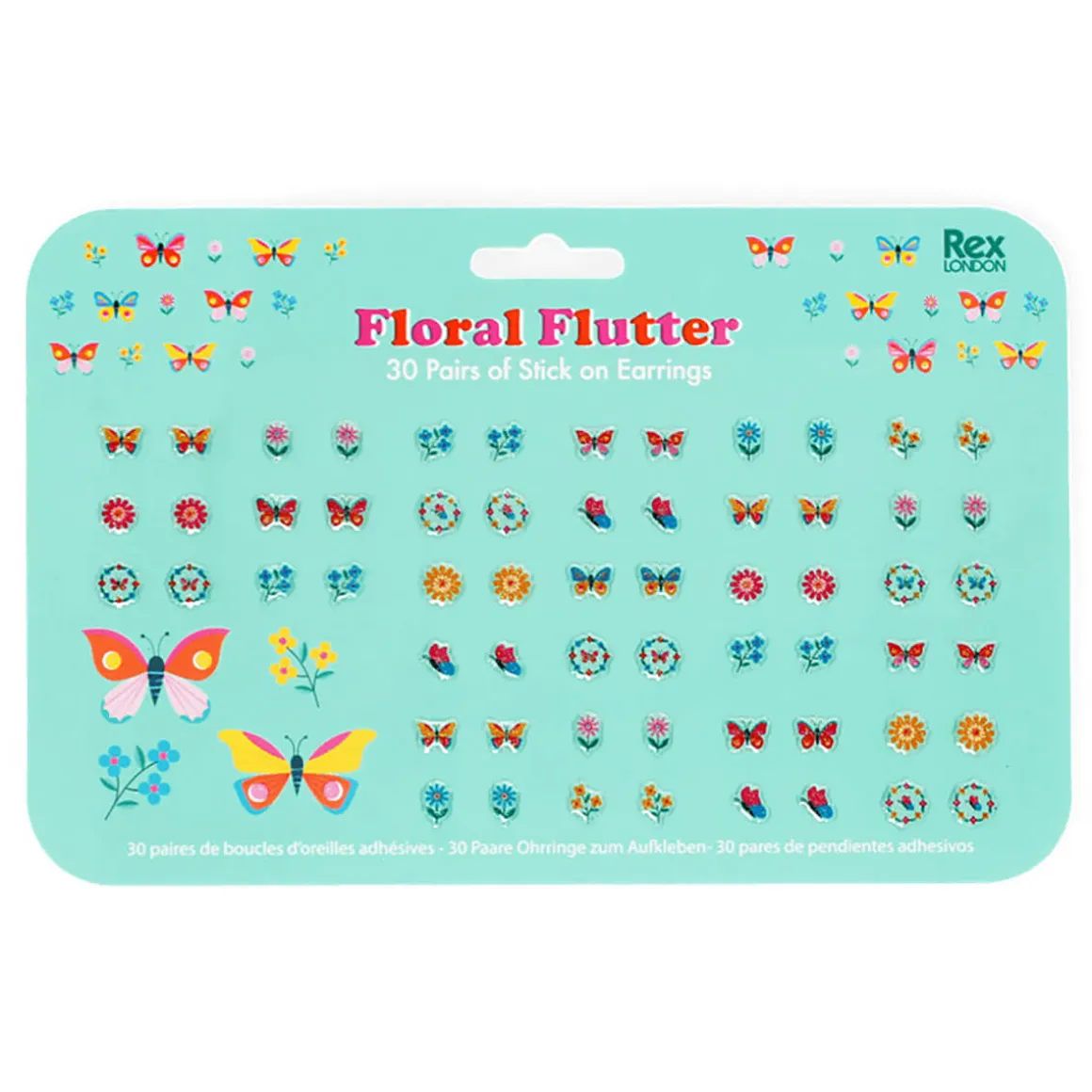 Stick on Earrings Floral (30 pairs) by Rex London