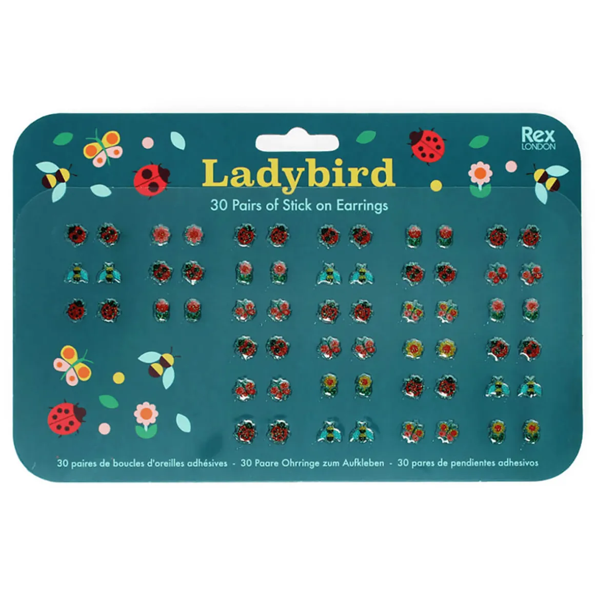 Stick on Earrings Ladybird (30 pairs) by Rex London