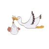 Stork Enamel Pin Badge in Black by Coucou Suzette