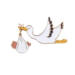 Stork Enamel Pin Badge in Black by Coucou Suzette