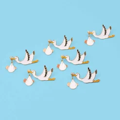Stork Enamel Pin Badge in Black by Coucou Suzette