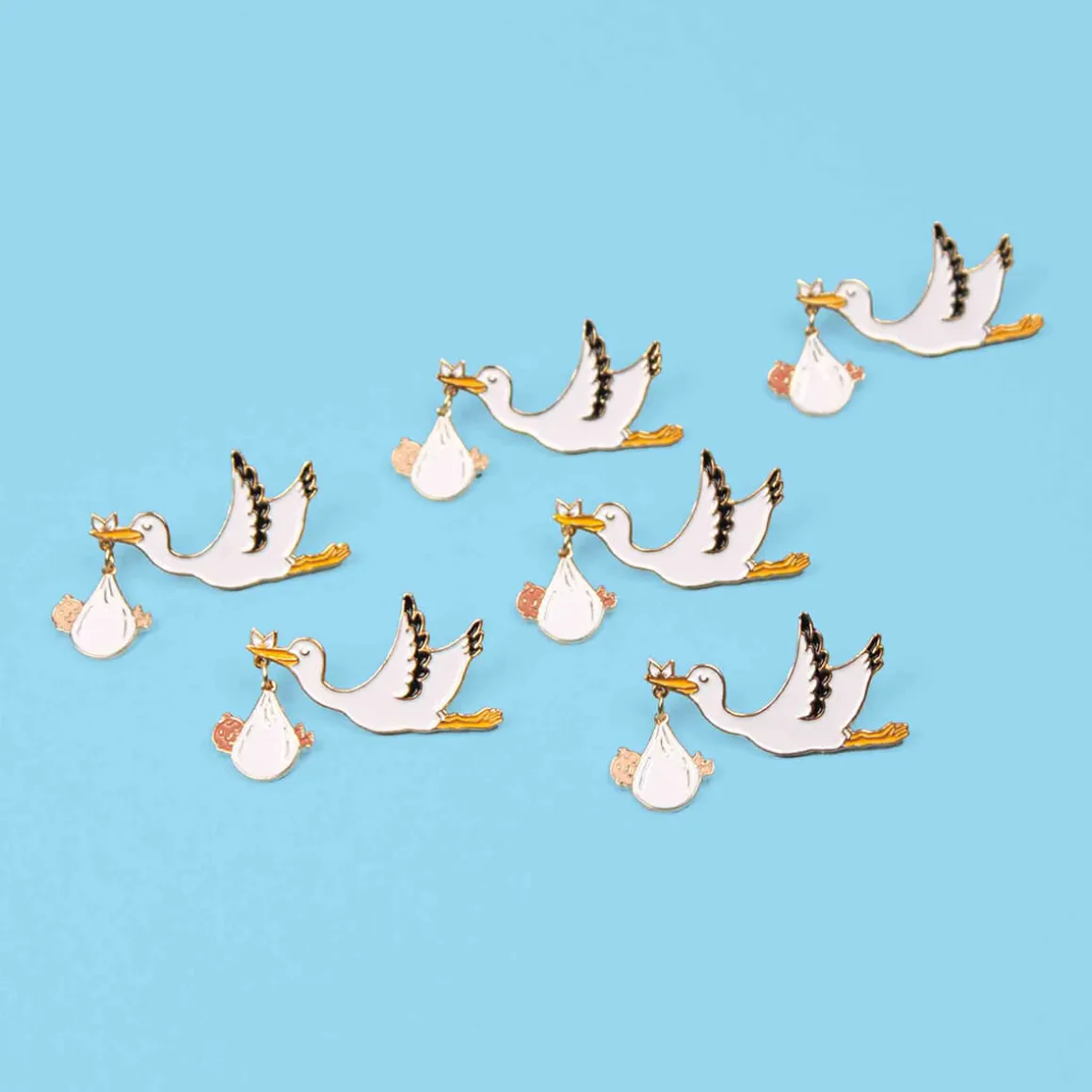 Stork Enamel Pin Badge in Black by Coucou Suzette