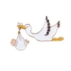 Stork Enamel Pin Badge in White by Coucou Suzette