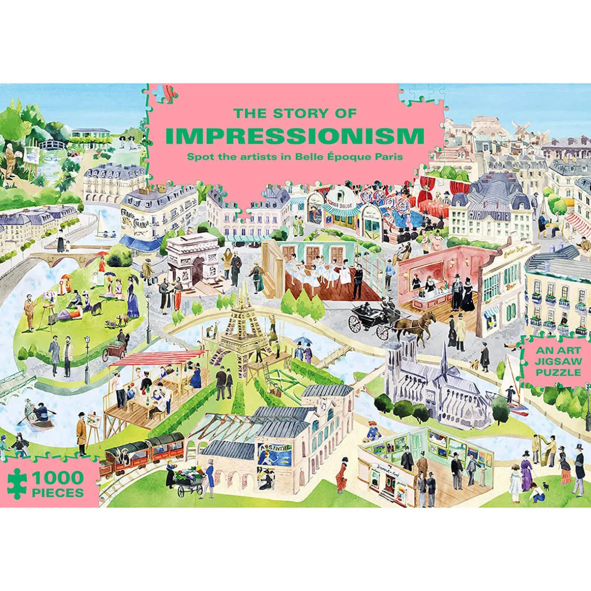 Story of Impressionism 1000 Piece Jigsaw Puzzle: Spot the Artists in Belle Époque Paris by Marcel George