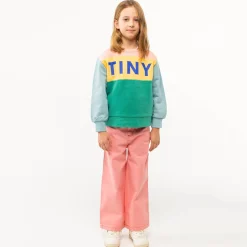 Straight Contrast Jeans in Peach by Tinycottons