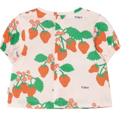 Strawberries Baby T Shirt in Pastel Pink by Tinycottons