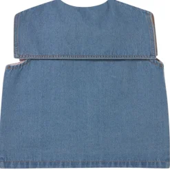 Strawberries Blouse in Light Blue Denim by Tinycottons