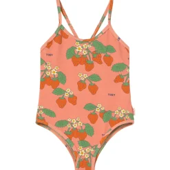 Strawberries Swimsuit in Dark Pink by Tinycottons
