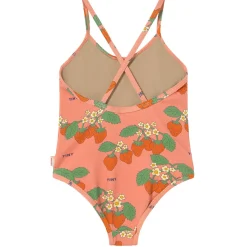 Strawberries Swimsuit in Dark Pink by Tinycottons
