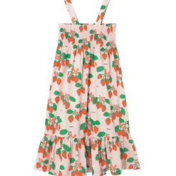 Strawberries Woven Dress in Pastel Pink by Tinycottons