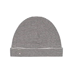 Stripe Baby Beanie in Nearly Black by Gray Label - Last One In Stock - 6-12 Months