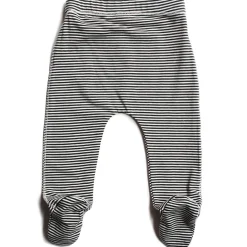 Striped Baby Footies in Nearly Black by Gray Label - Last Ones In Stock - 0-12 Months