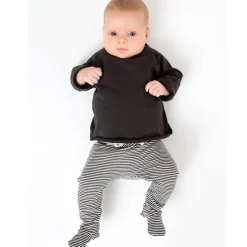 Striped Baby Footies in Nearly Black by Gray Label - Last Ones In Stock - 0-12 Months