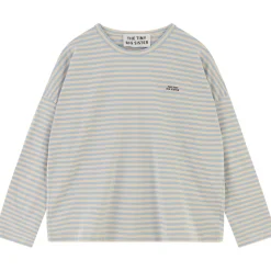 Striped Long Sleeve Tee in Denim Blue / Vanilla by The Tiny Big Sister