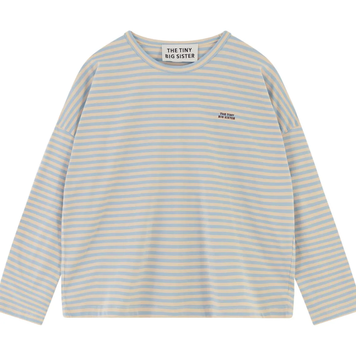 Striped Long Sleeve Tee in Denim Blue / Vanilla by The Tiny Big Sister