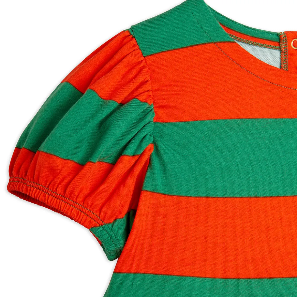 Stripe Puff Sleeve Dress by Mini Rodini