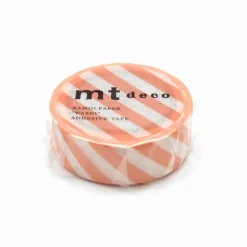 Stripe Salmon Pink 15mm Deco Series Washi Tape by MT Japan