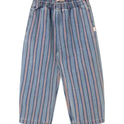 Stripes Multicolour Pants in Blue Denim by Tinycottons