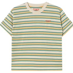 Stripes Multicolour Tee in Light Cream by Tinycottons
