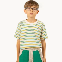Stripes Multicolour Tee in Light Cream by Tinycottons