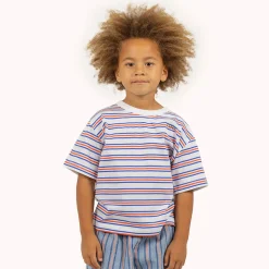 Stripes Multicolour Tee in Off White by Tinycottons