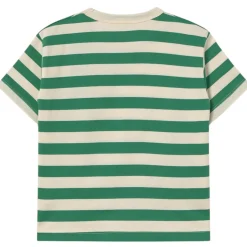 Stripes Tee in Dark Emerald/Light Cream by Tinycottons