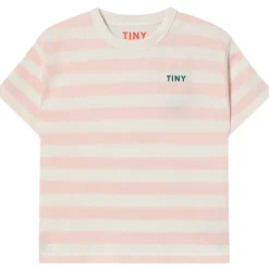 Stripes Tee in Pastel Pink/Off White by Tinycottons