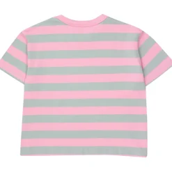 Stripes Tee in Pink and Grey by Tinycottons