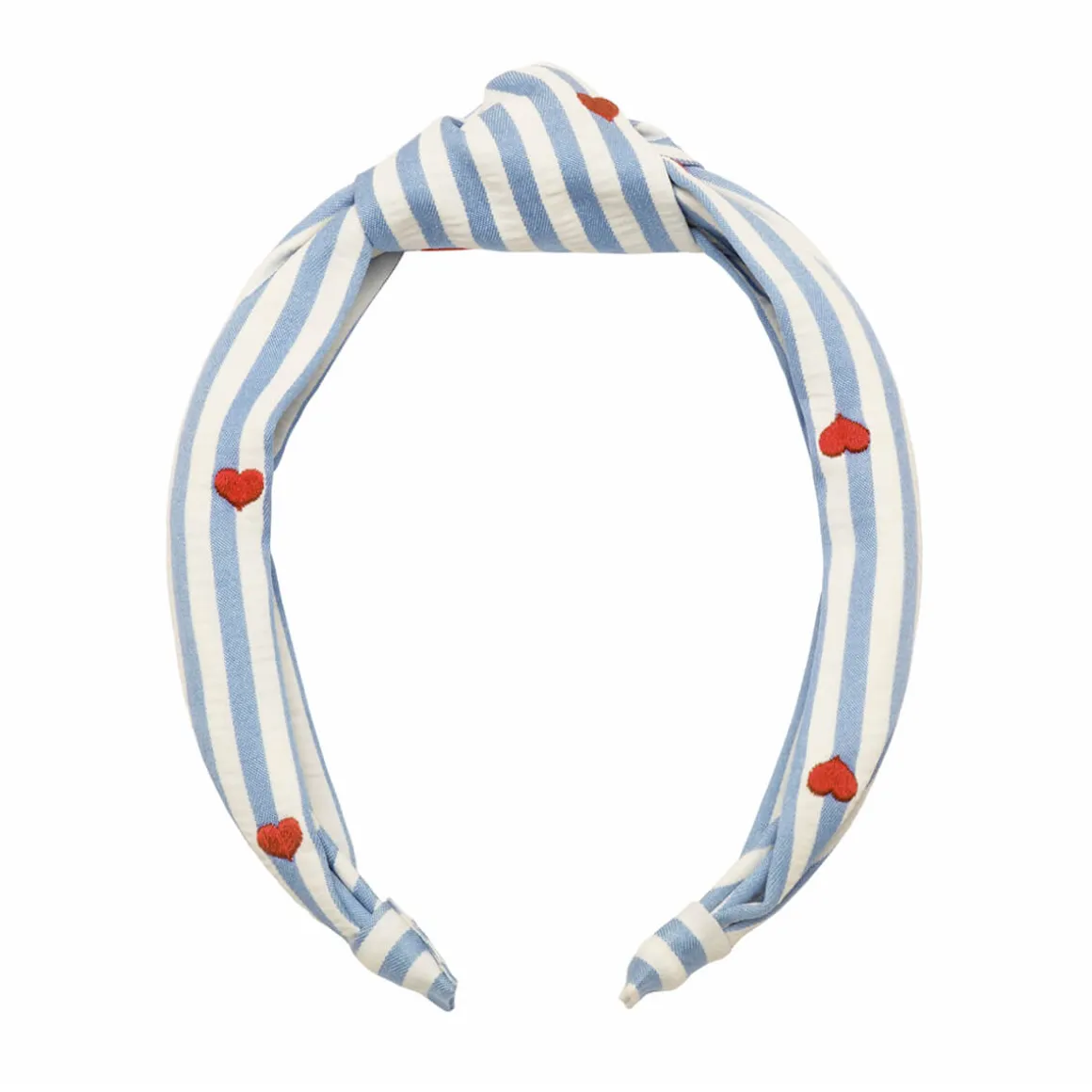 Stripy Embroidered Heart Knotted Headband by Rockahula