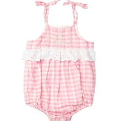 Summer Flora Romper in Pink Picnic Plaid by Lali - Last Ones In Stock - 12-24 Months