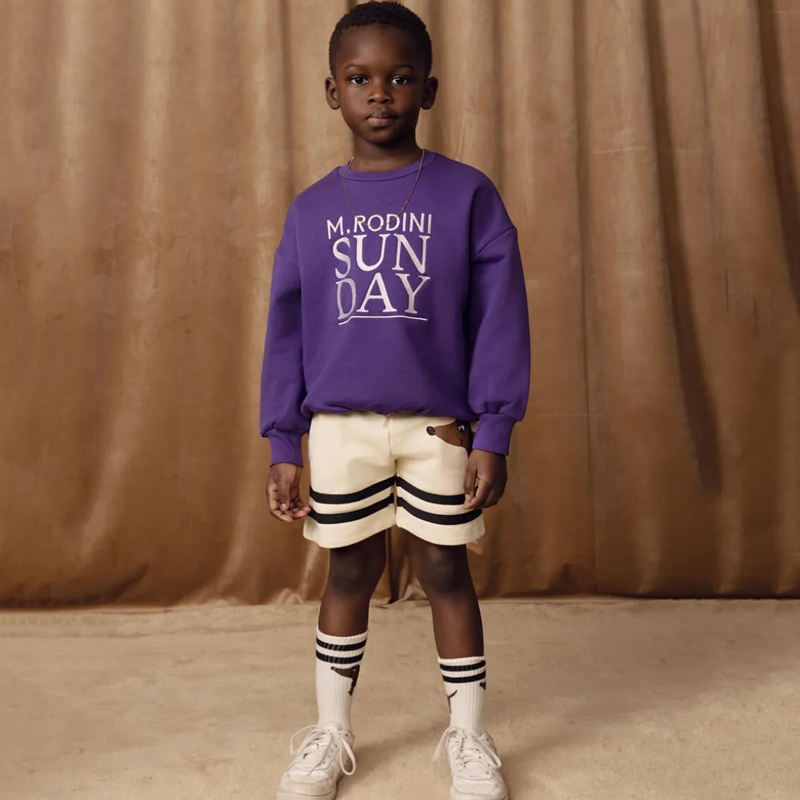 Sunday Embroidered Sweatshirt in Purple by Mini Rodini