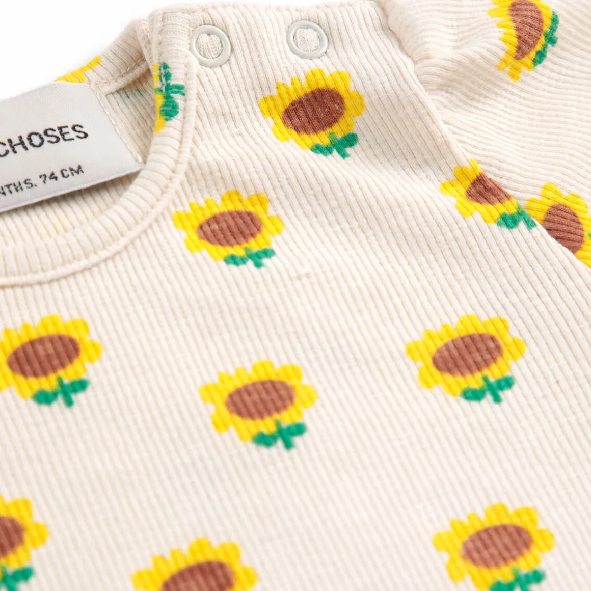Sunflower All Over Balloon Sleeve Baby T-Shirt by Bobo Choses