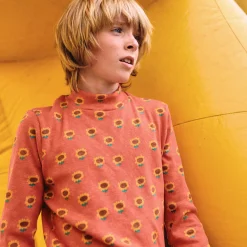 Sunflower All Over Turtleneck T-Shirt by Bobo Choses