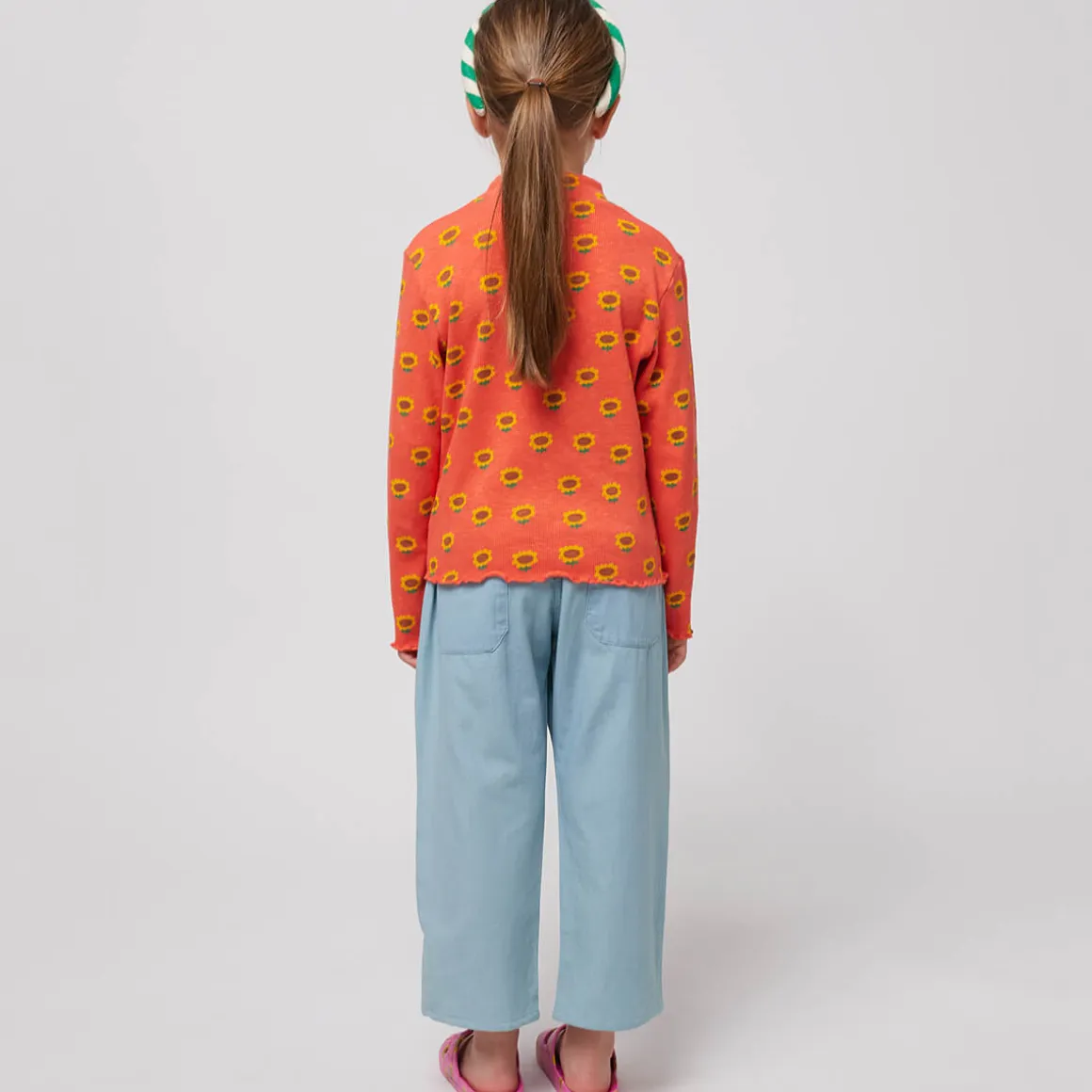 Sunflower All Over Turtleneck T-Shirt by Bobo Choses