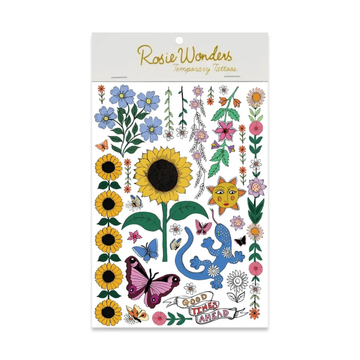 Sunflower Temporary Tattoos (A6 Sheet) by Rosie Wonders