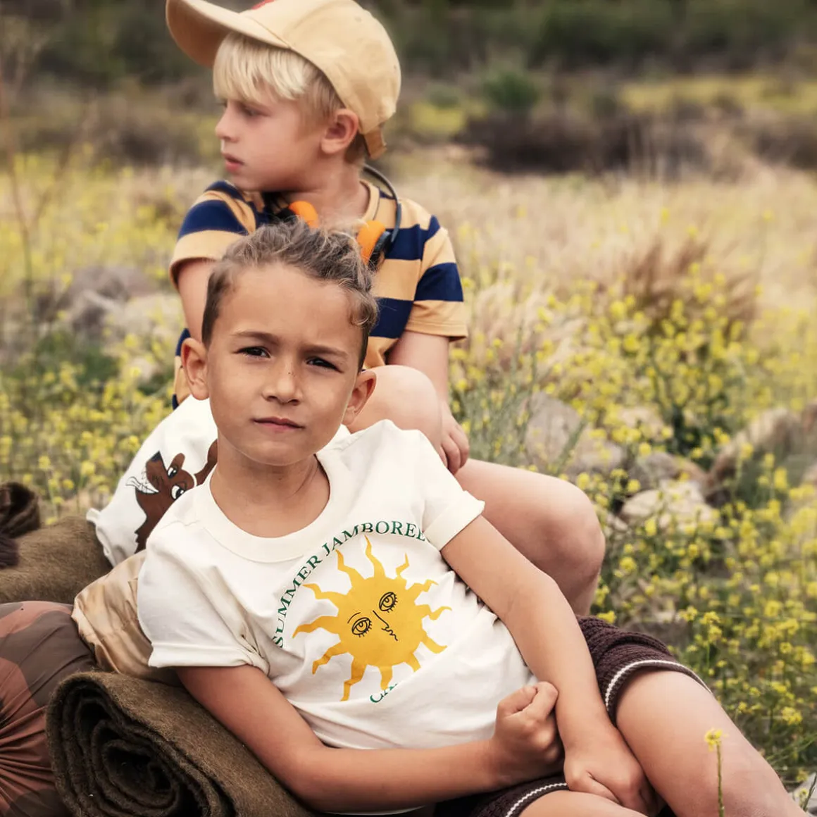 Sun Tee in Off White by Mini Rodini