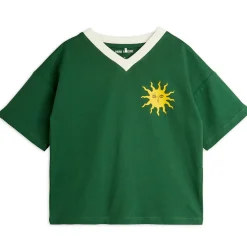 Sun V-Neck Tee in Green by Mini Rodini