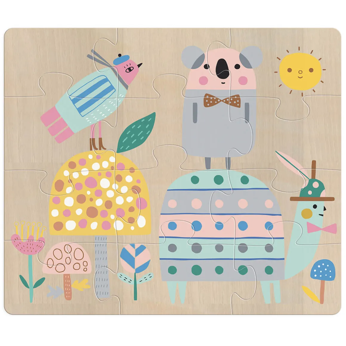 Suzy Ultman Evolutive Wooden Jigsaw Puzzles by Vilac (Set of 4)