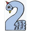Swan 2nd Birthday Number Greetings Card by Alice Bowsher for Wrap