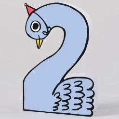 Swan 2nd Birthday Number Greetings Card by Alice Bowsher for Wrap