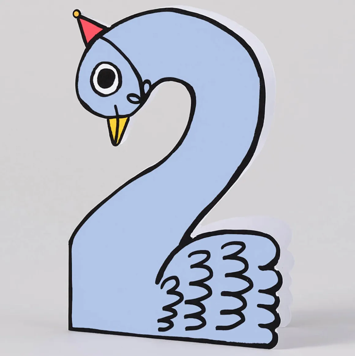 Swan 2nd Birthday Number Greetings Card by Alice Bowsher for Wrap