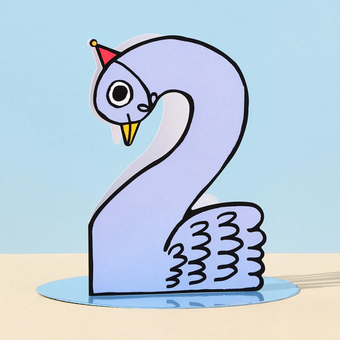 Swan 2nd Birthday Number Greetings Card by Alice Bowsher for Wrap