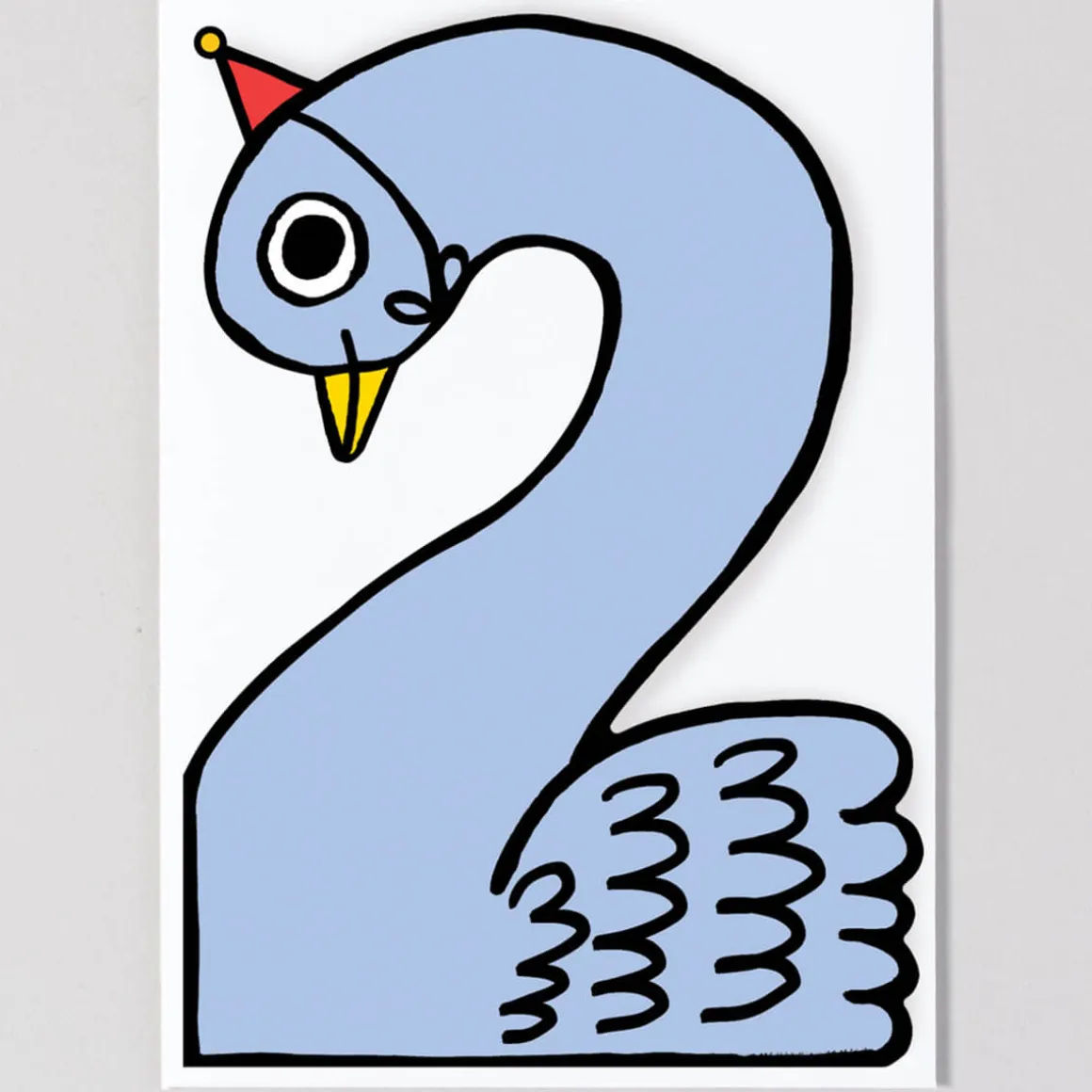 Swan 2nd Birthday Number Greetings Card by Alice Bowsher for Wrap