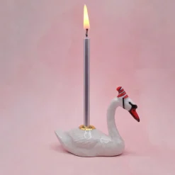 Swan Party Animal Ceramic Cake Topper by Camp Hollow