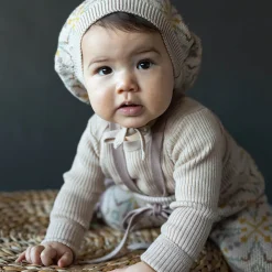 Sylfaen Skinny Rib Long Sleeve Top in Almond by Mabli - Last One In Stock - 6 Months