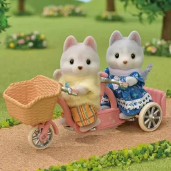 Tandem Cycling Set Husky Sister and Brother by Sylvanian Families